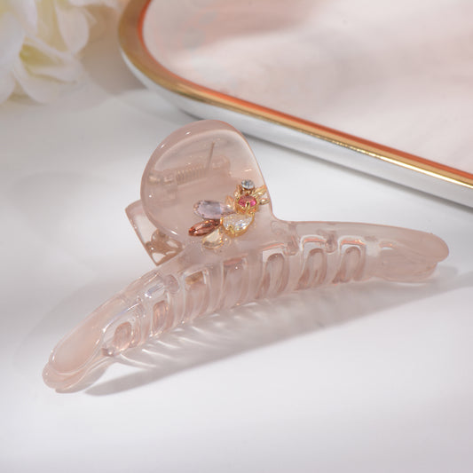 Pink Floral High Quality Hair Clip Claw