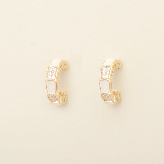 Unique Gold Plated Crystal Pearl Earrings