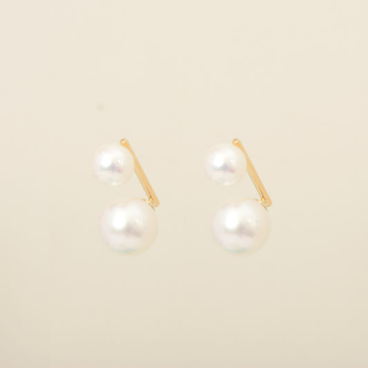 Geometrical Gold Plated Pearl Earrings