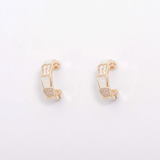 Unique Gold Plated Crystal Pearl Earrings