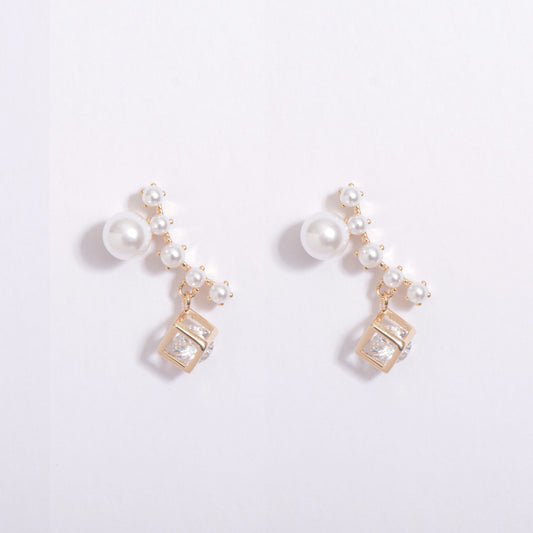 Unique Pearl Drop Gold Plated Earrings