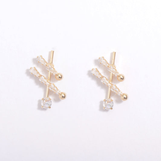 Intricate Crystal Gold Plated Earrings