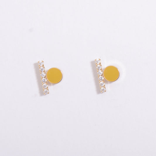 Abstract Simple Crystal Colour Block Earrings