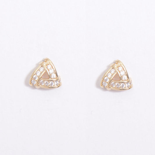 Triangle Gold Plated Crystal Earrings