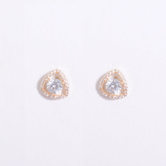 Shiny Crystal Embedded Gold Plated Earrings