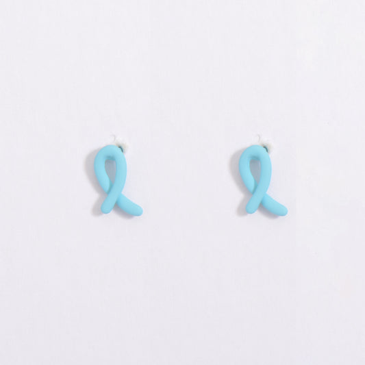 Pink / Blue Ribbon Small Cute Simple Earrings Kids