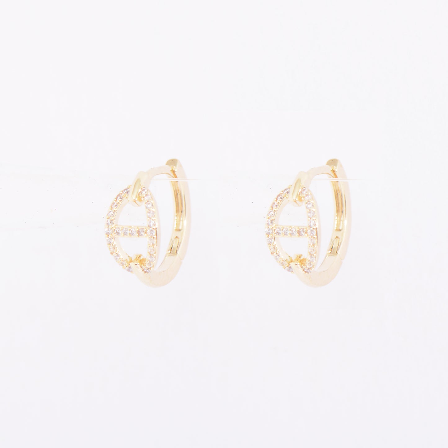 Unique Shape Gold Plated Small Hoop Earrings