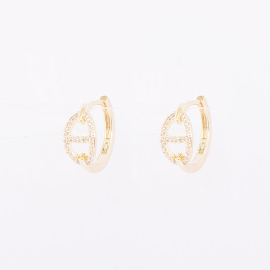 Unique Shape Gold Plated Small Hoop Earrings
