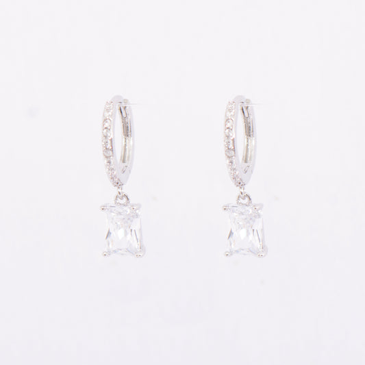 Sliver Crystal Gem Drop Earrings