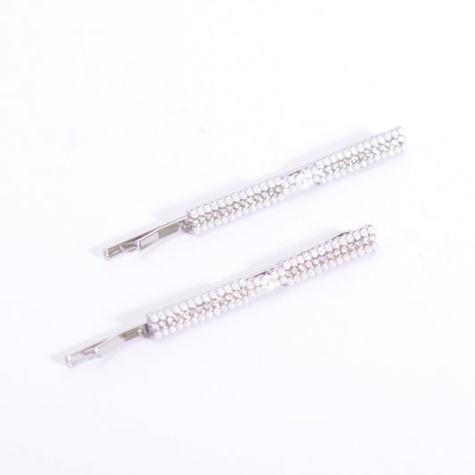 Gold Plated / Sliver Crystal Ribbon Pearl Hair Pins Pack of 2