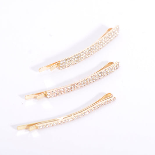 Gold Plated / Sliver Crystal Hair Pins Pack of 3