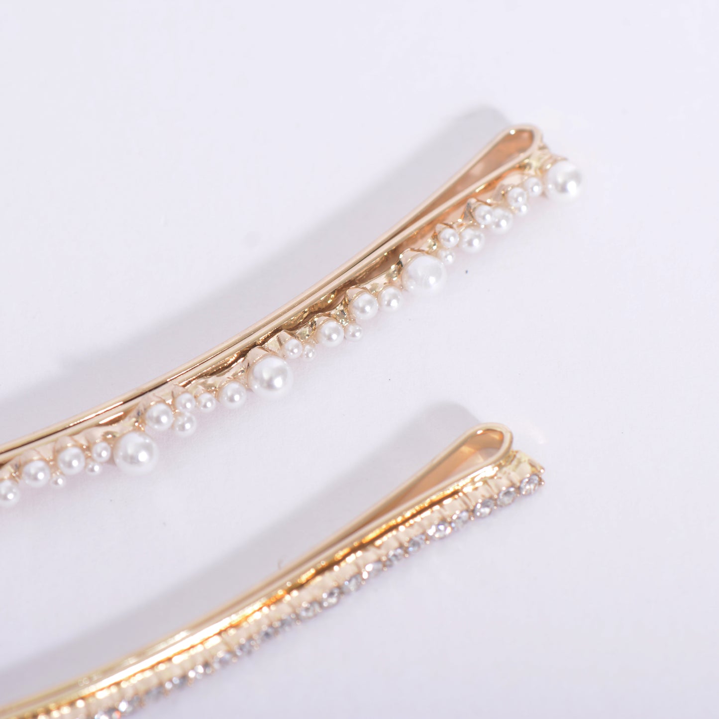 Gold Plated Crystal Hair Pins Pack of 2