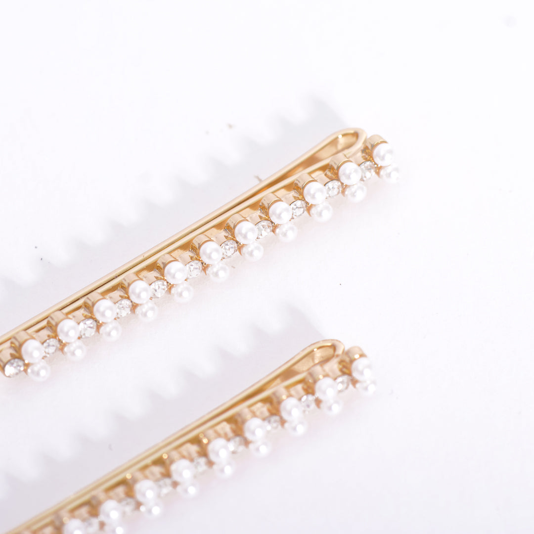 Gold Plated / Sliver Pearl Hair Pins Pack of 2