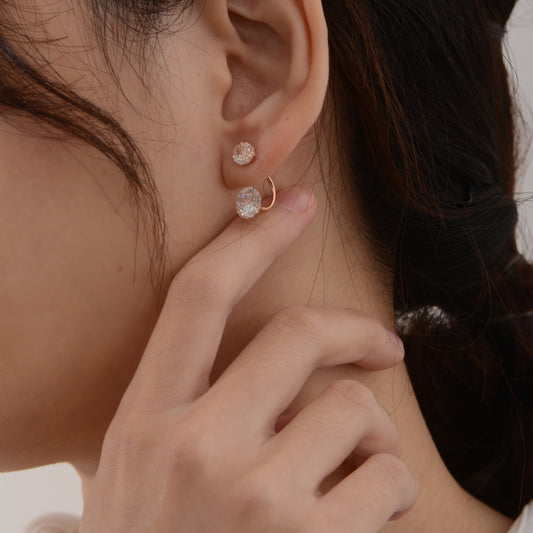 Sliver / Rose Gold Simple Crystal Drop Earrings