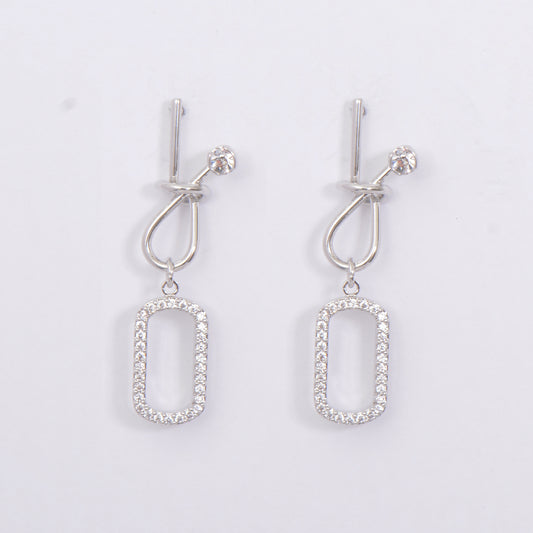 Sliver / Gold Plated Intricate Crystal Embedded Earrings