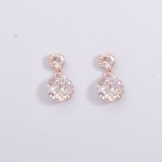 Sliver Simple Crystal Drop Earrings