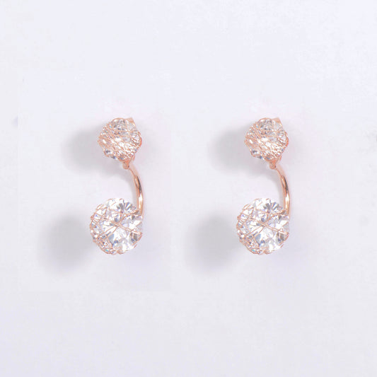 Sliver / Rose Gold Simple Crystal Drop Earrings