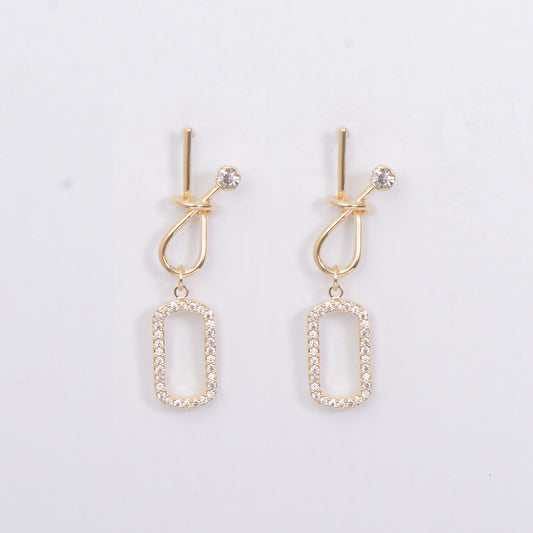 Sliver / Gold Plated Intricate Crystal Embedded Earrings