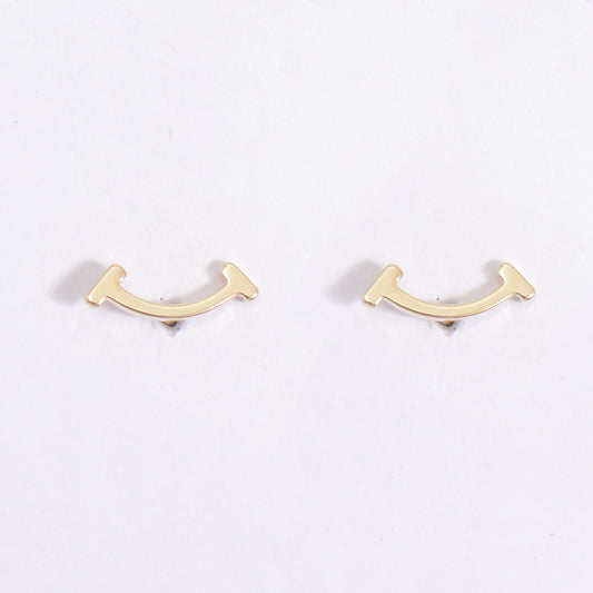 Sliver / Gold Plated Smiley Face Simple Earrings