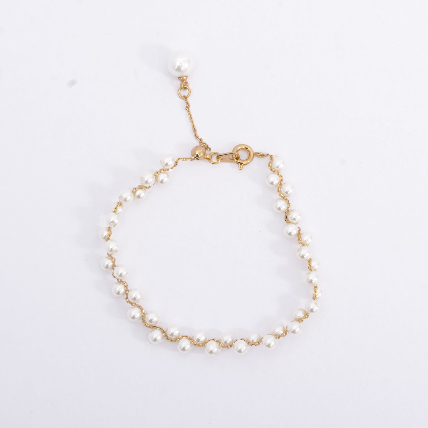 Classic Gold Plated Pearl Bracelet