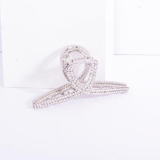 Sliver Crystal Embedded Hair Claw Clip