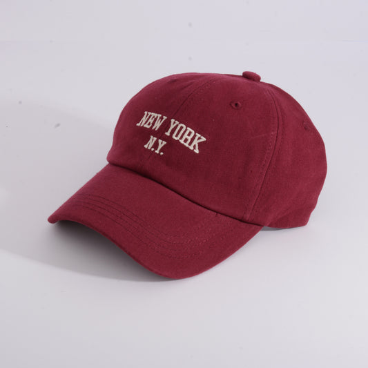 New York' Beige / Maroon Red Snapback Hat