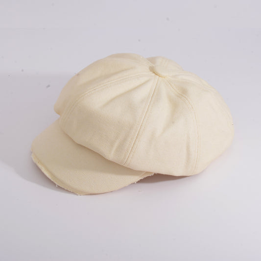 Cream Baret / Beret Hat with Tongue Pepper cake hat