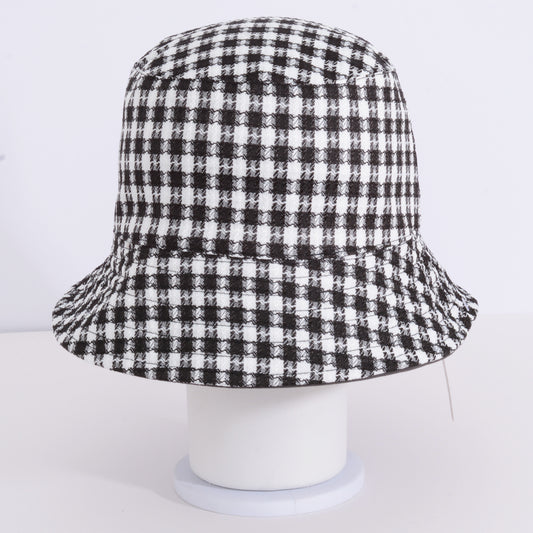 Grey / Black / Blue Denim Reversible Checkered Tartan Wide Floppy Hat/ Bucket Hat Unisex Bucket Hat / Fisherman Hat / Sun Hat