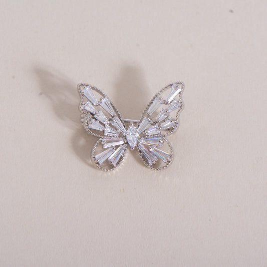 Butterfly Sliver Crystal Pin Brooch