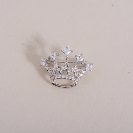 Crown Princess Sliver Crystal Pin Brooch