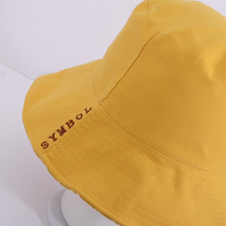 [Helen] Black / Pink / Brown Beige / Yellow Reversible Checkered Tartan Wide Bucket Hat Unisex