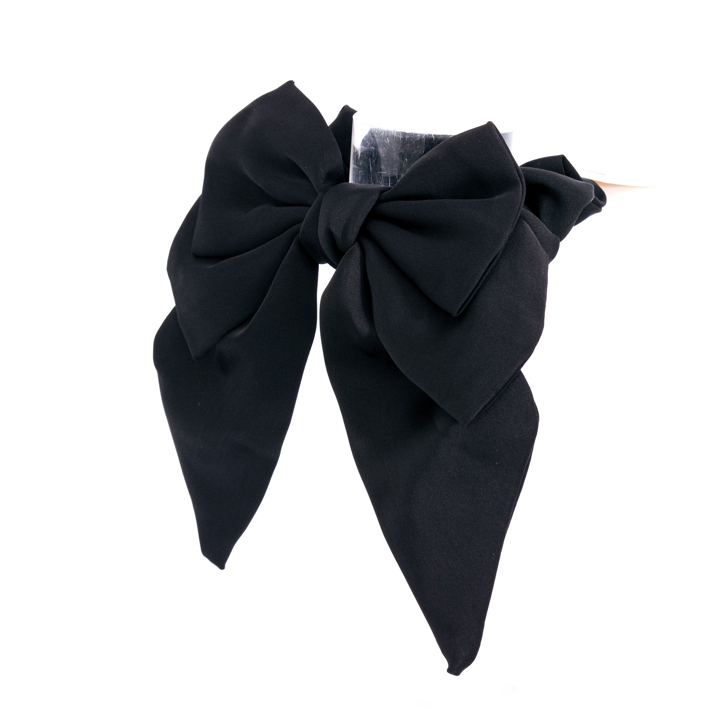 [Helen] Black / Beige / Blue Big Bow Ribbon Satin Scrunchie Elastic Hair Tie