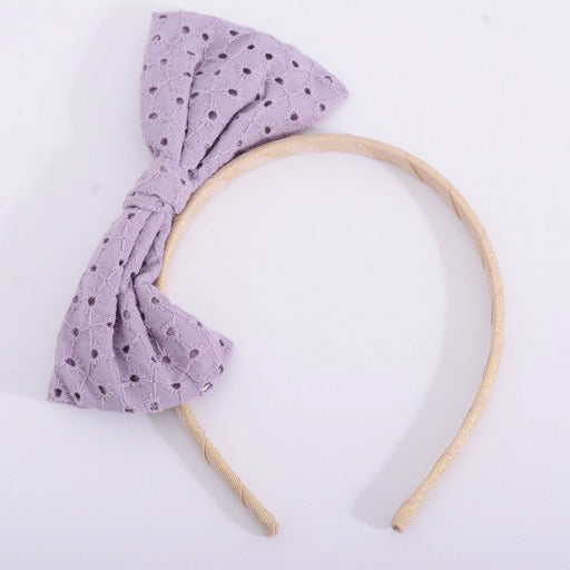 Purple / Pink Large Ribbon Bow Headband Hairband Kids