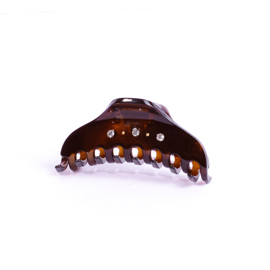 France High Quality Black / Brown with Crystals Hair Clip Claw