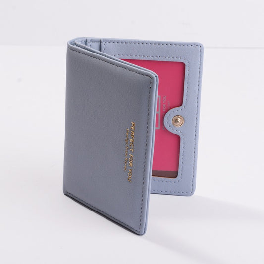 Korean Solid Colour Black / Pink / Navy / Pastel Blue / Dark Blue Multi-card Pocket Short Wallet Women Clutch