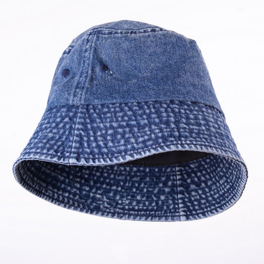 [Helen] Simple Denim Blue / Black Bucket Hat Unisex