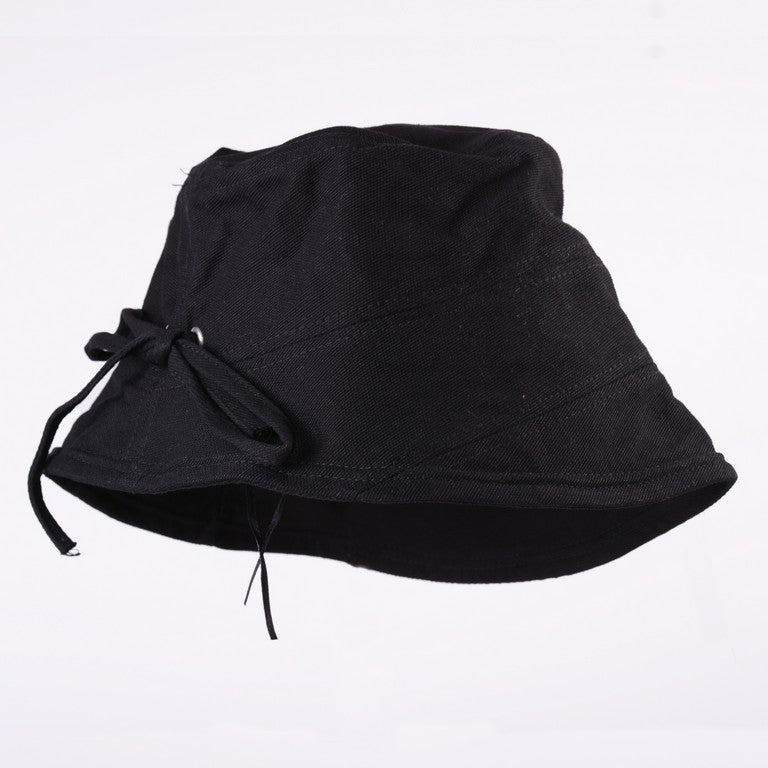 [Helen] Black / Orange / Brown Ribbon Wide Bucket Hat Unisex