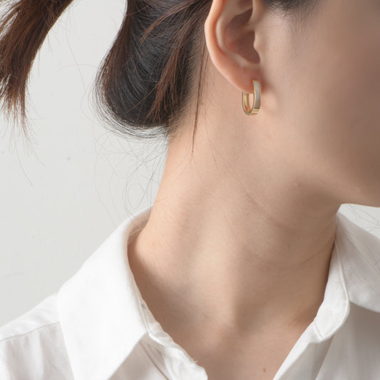 Gold Plated Pearl Marbling Earrings