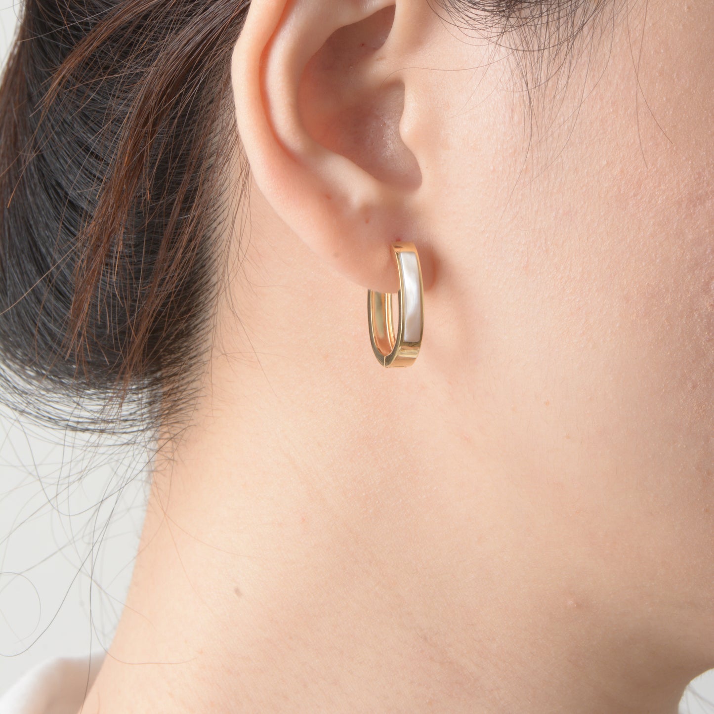 Gold Plated Pearl Marbling Earrings