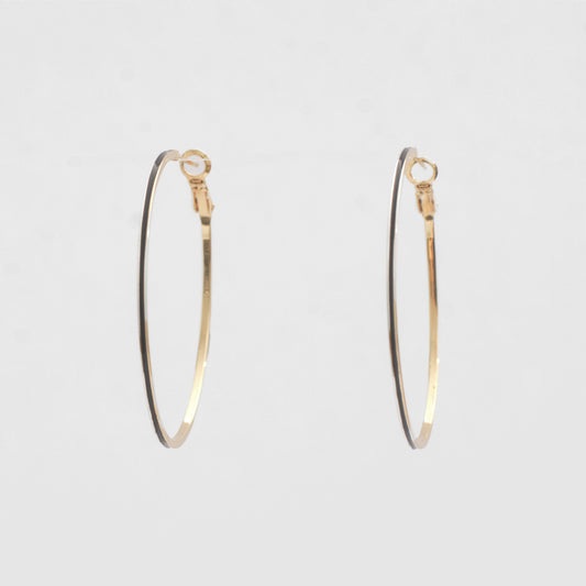 Gold Black / Gold White Hoop Earrings